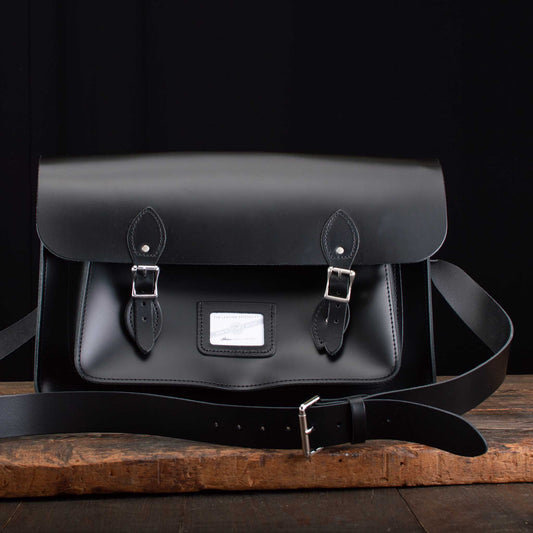 16.5-Inch Classic Satchel in Charcoal Black