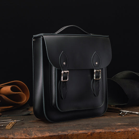 Small Portrait Backpack in Charcoal Black