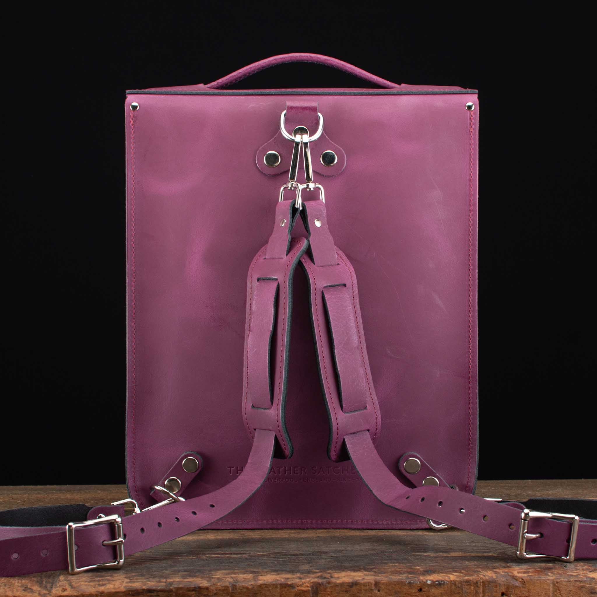 Medium Portrait Backpack in Distressed Damson