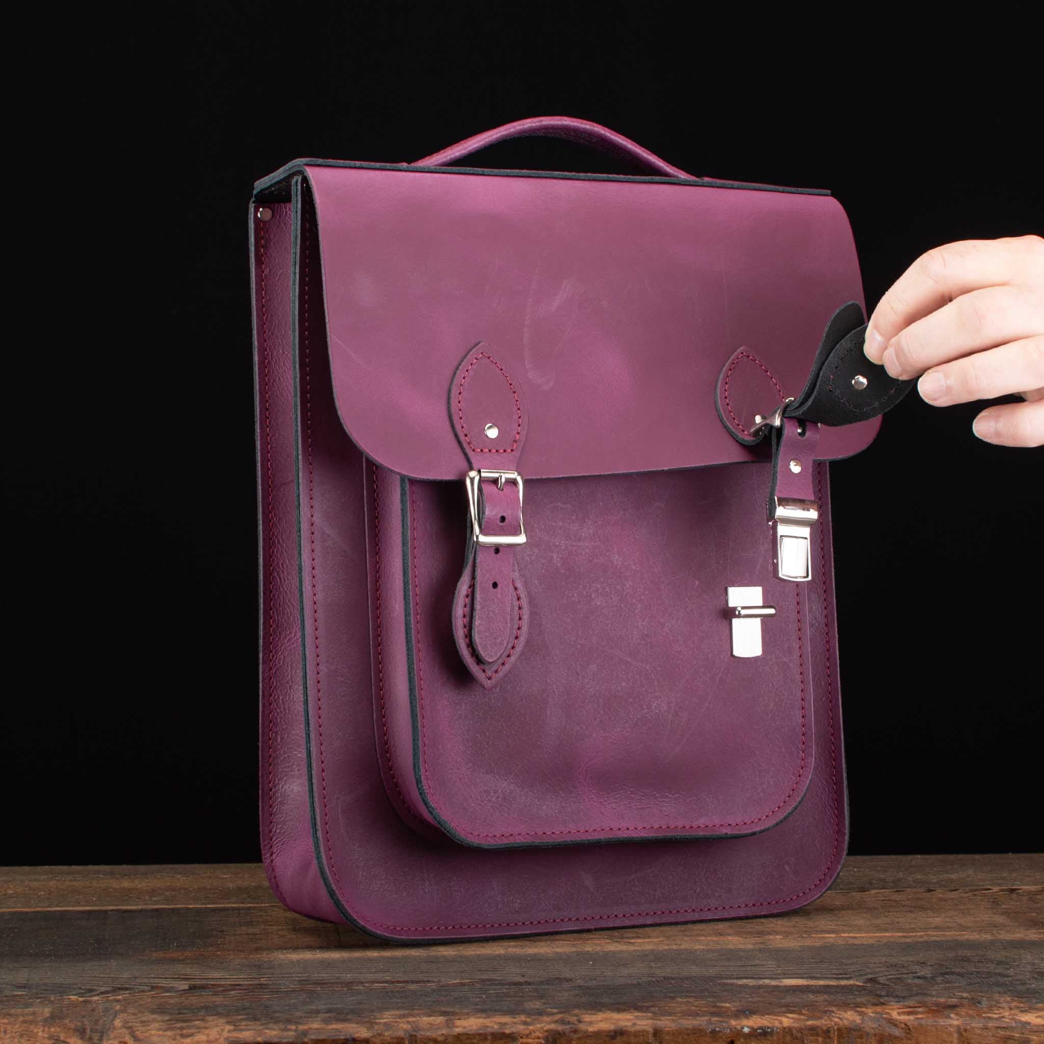 Medium Portrait Backpack in Distressed Damson