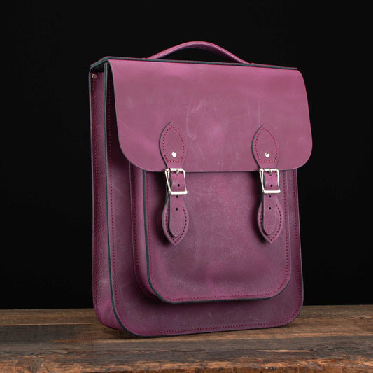 Medium Portrait Backpack in Distressed Damson