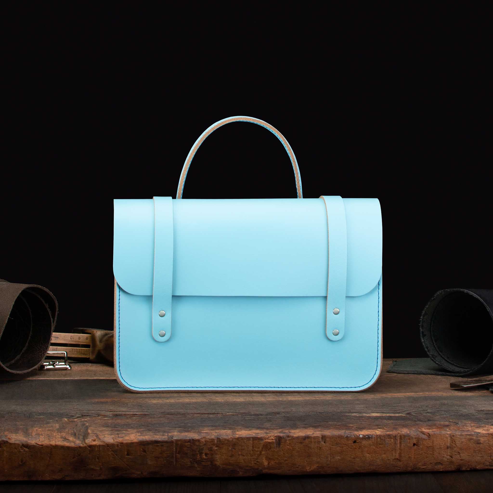 Mini Music Case made from Baby Blue Leather