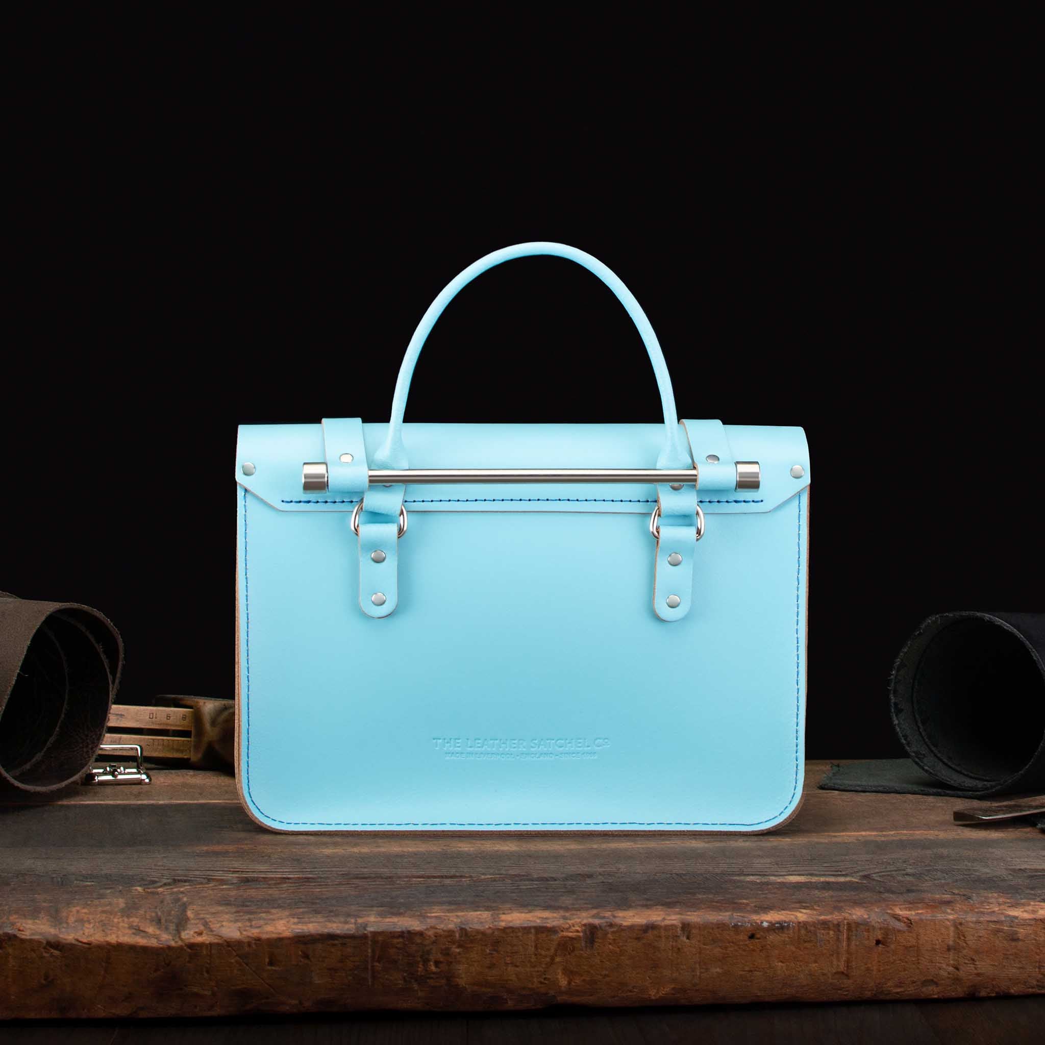 Mini Music Case made from Baby Blue Leather