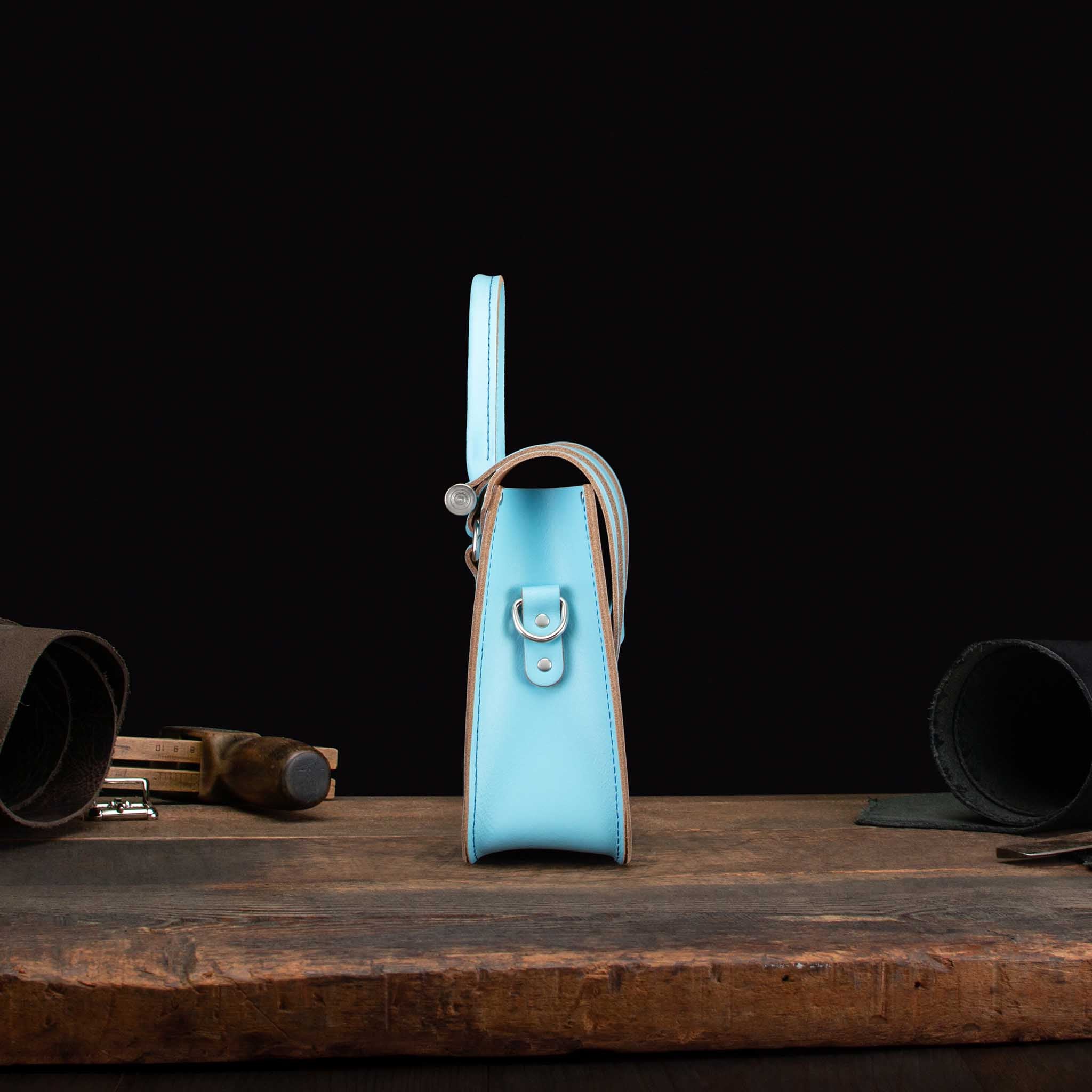 Mini Music Case made from Baby Blue Leather