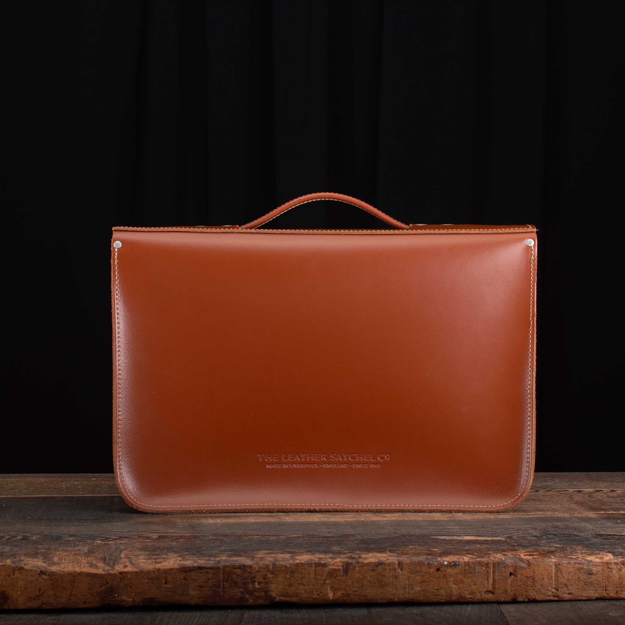 15-Inch Briefcase Satchel in British Tan