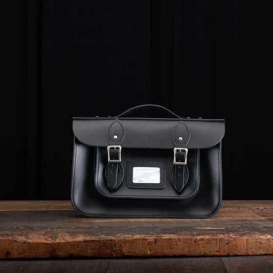 12.5-Inch Briefcase Satchel in Charcoal Black
