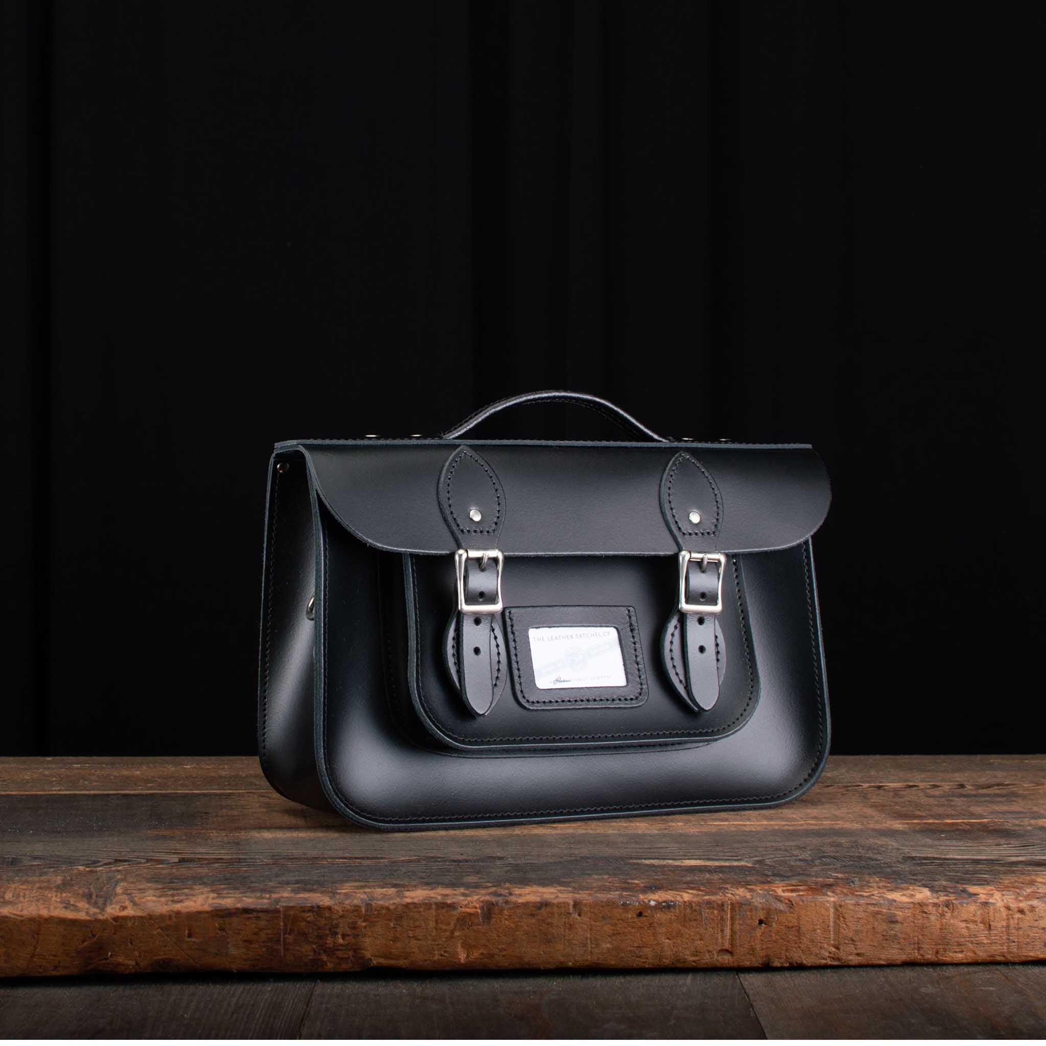 12.5-Inch Briefcase Satchel in Charcoal Black