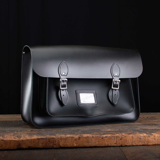 16.5-Inch Classic Satchel in Charcoal Black