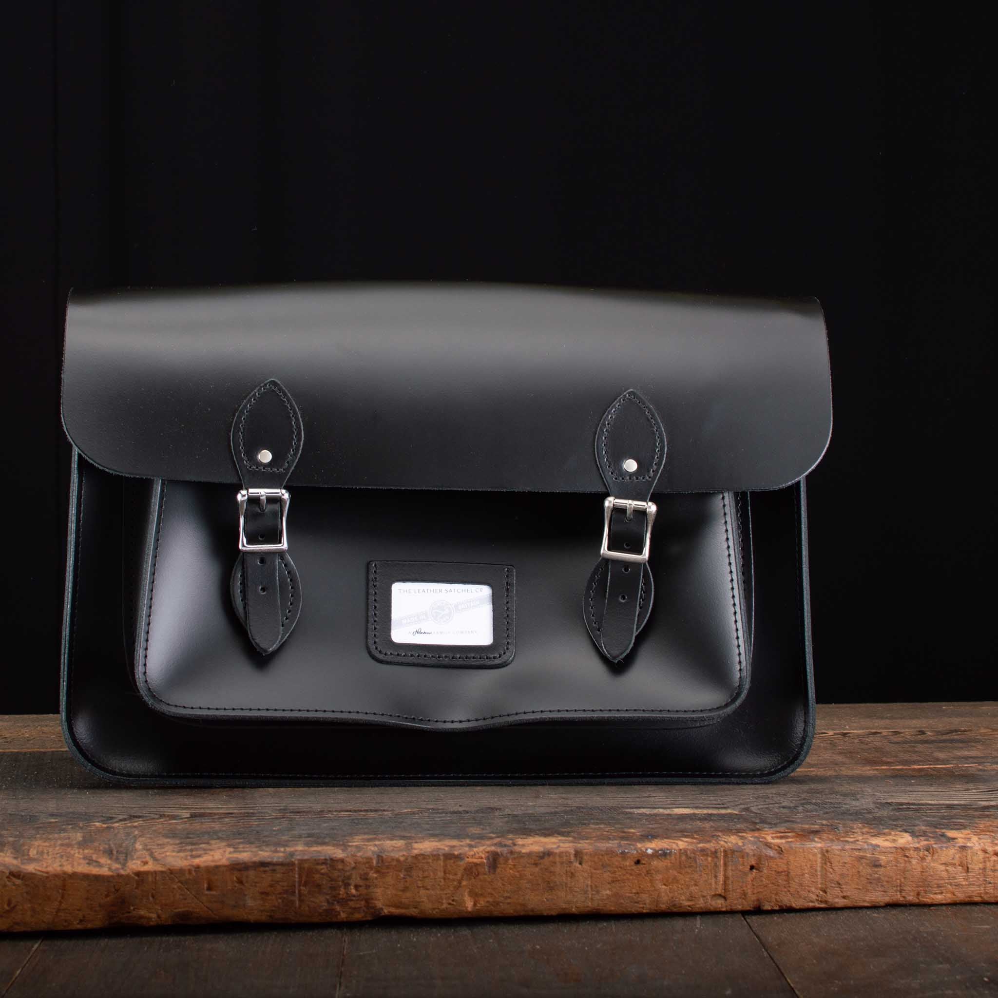 16.5-Inch Classic Satchel in Charcoal Black