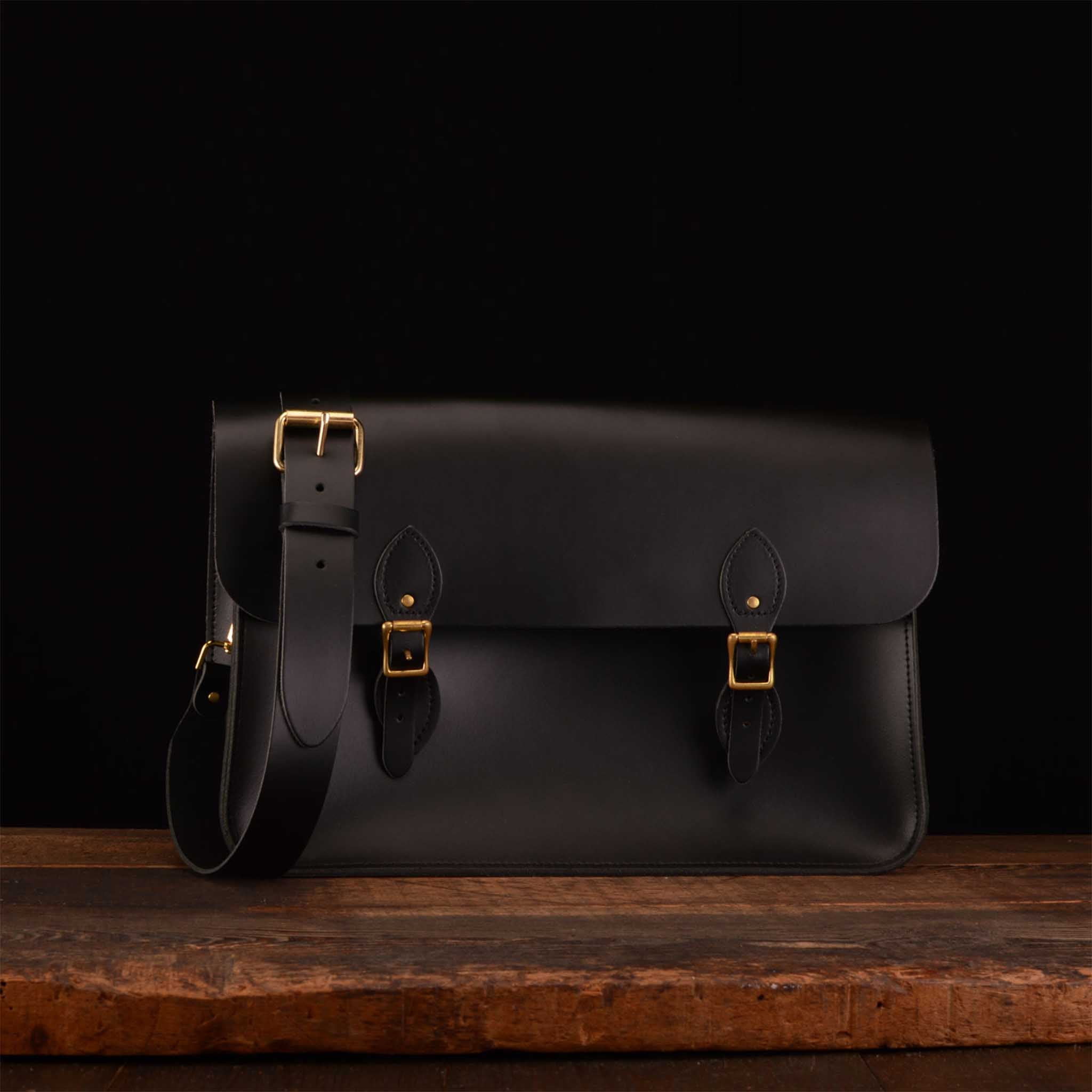 16.5-Inch Classic Satchel in Charcoal Black
