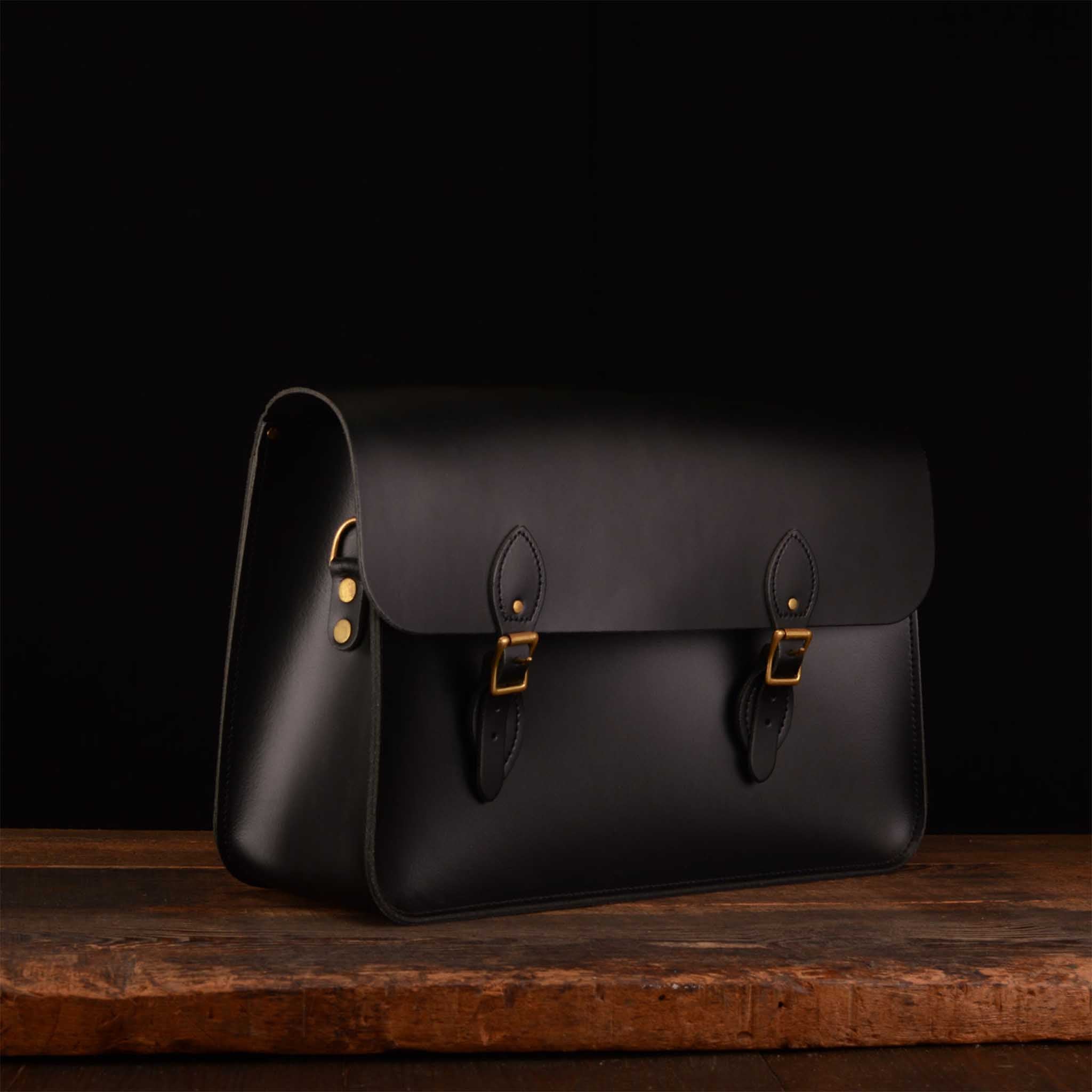 16.5-Inch Classic Satchel in Charcoal Black