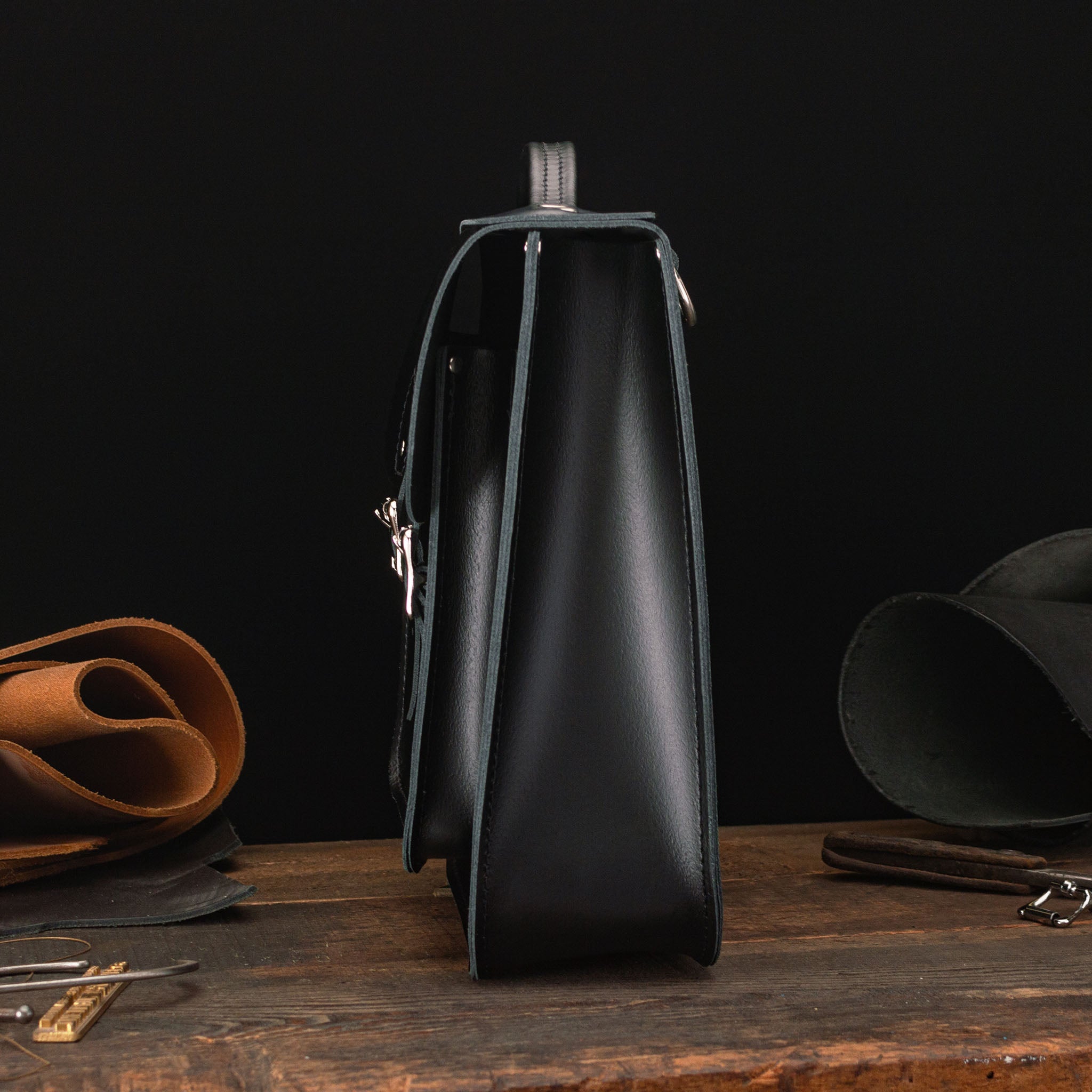Small Portrait Backpack in Charcoal Black