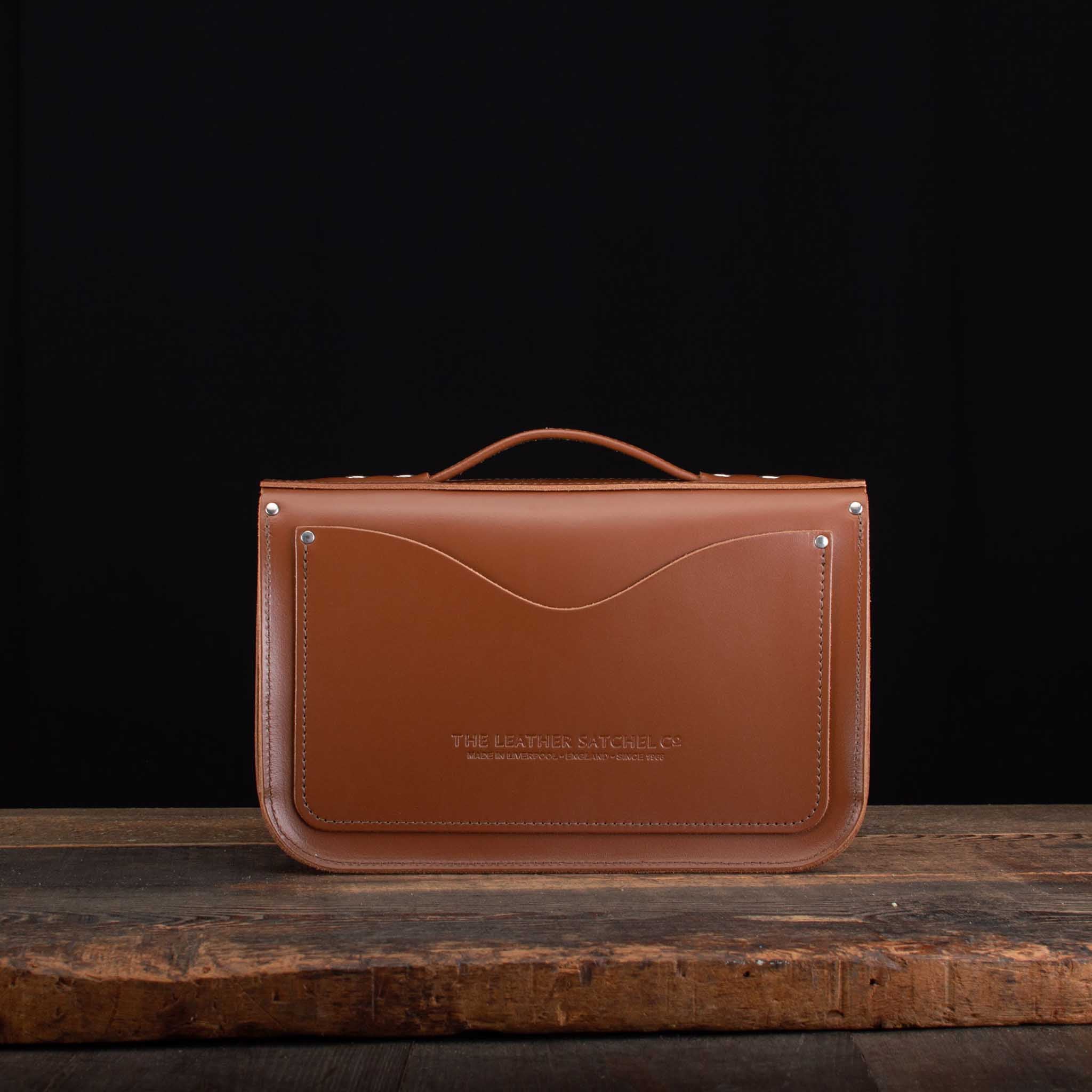 12.5-Inch Briefcase Satchel in Chestnut Brown