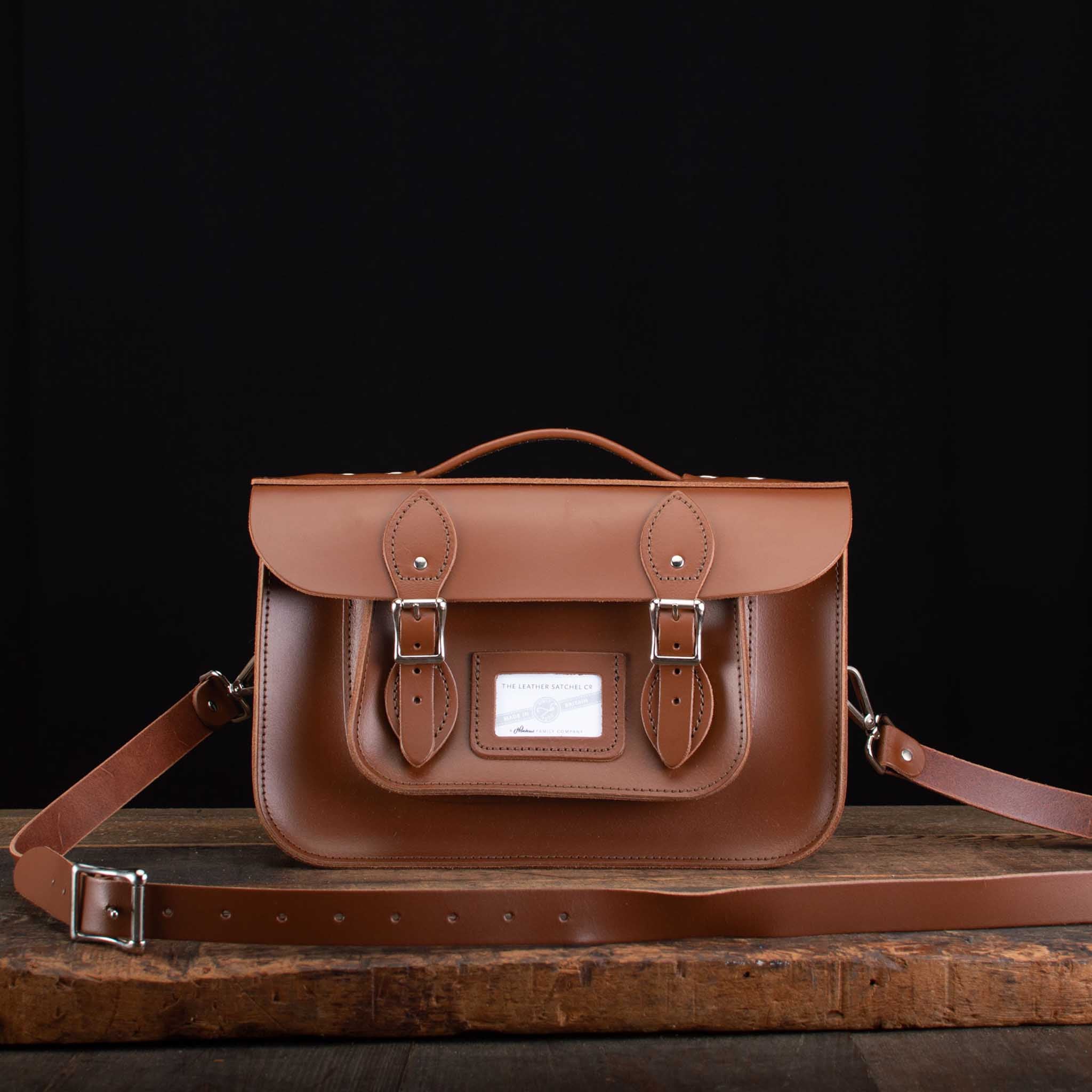 12.5-Inch Briefcase Satchel in Chestnut Brown
