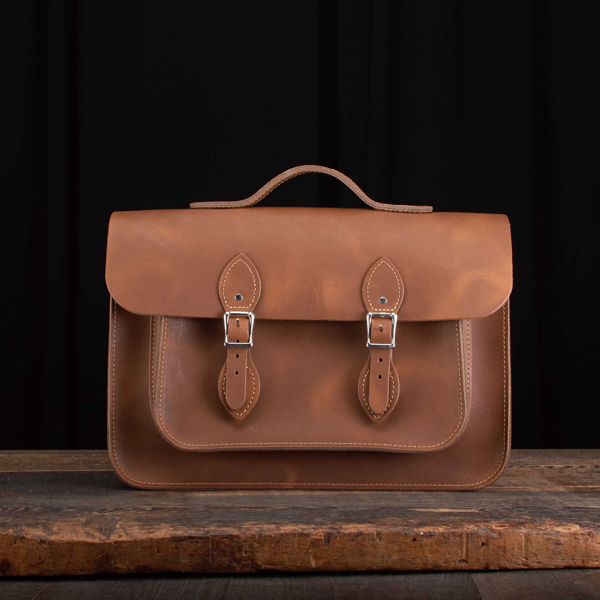 15-Inch Classic Satchel in Distressed Mocha Tree