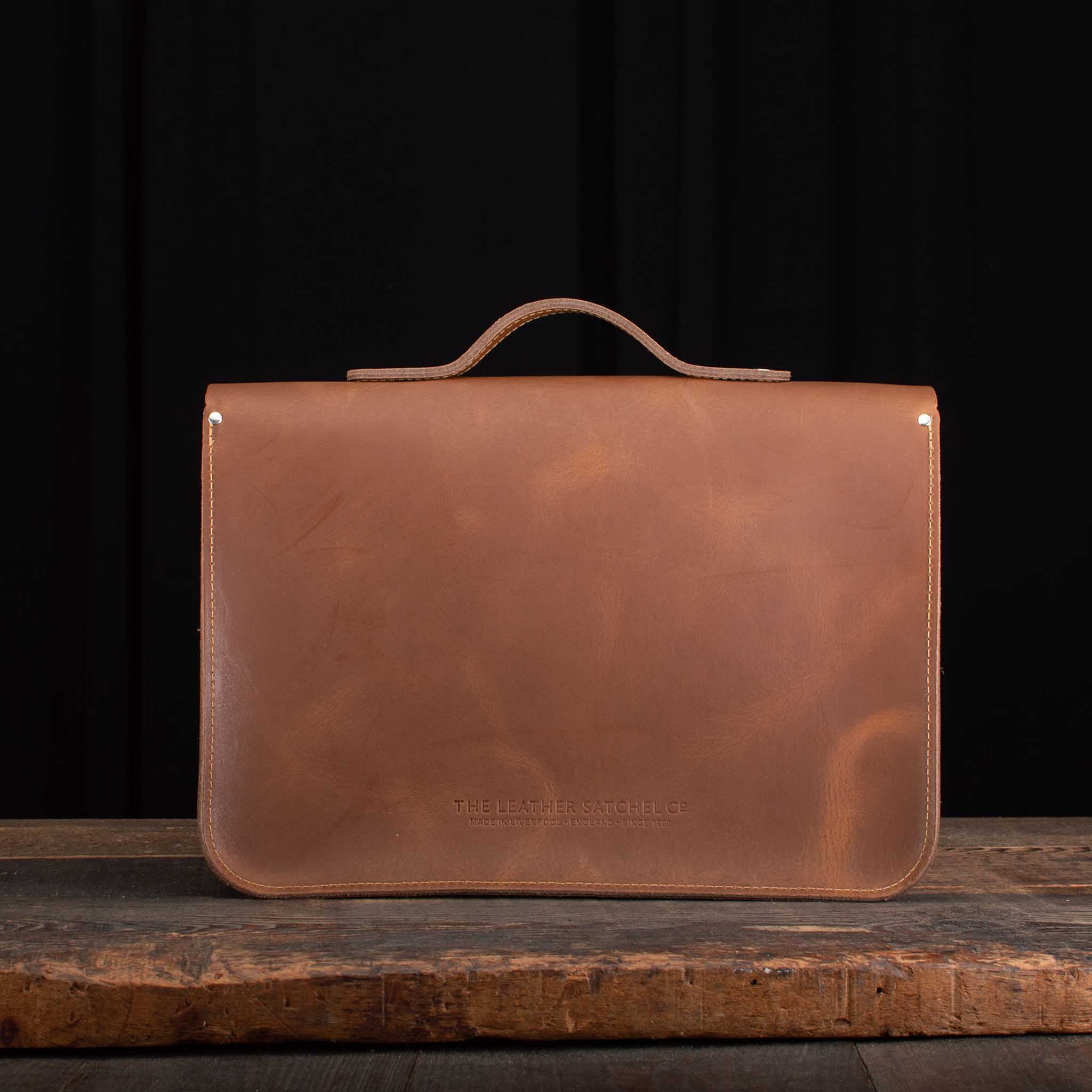 15-Inch Classic Satchel in Distressed Mocha Tree