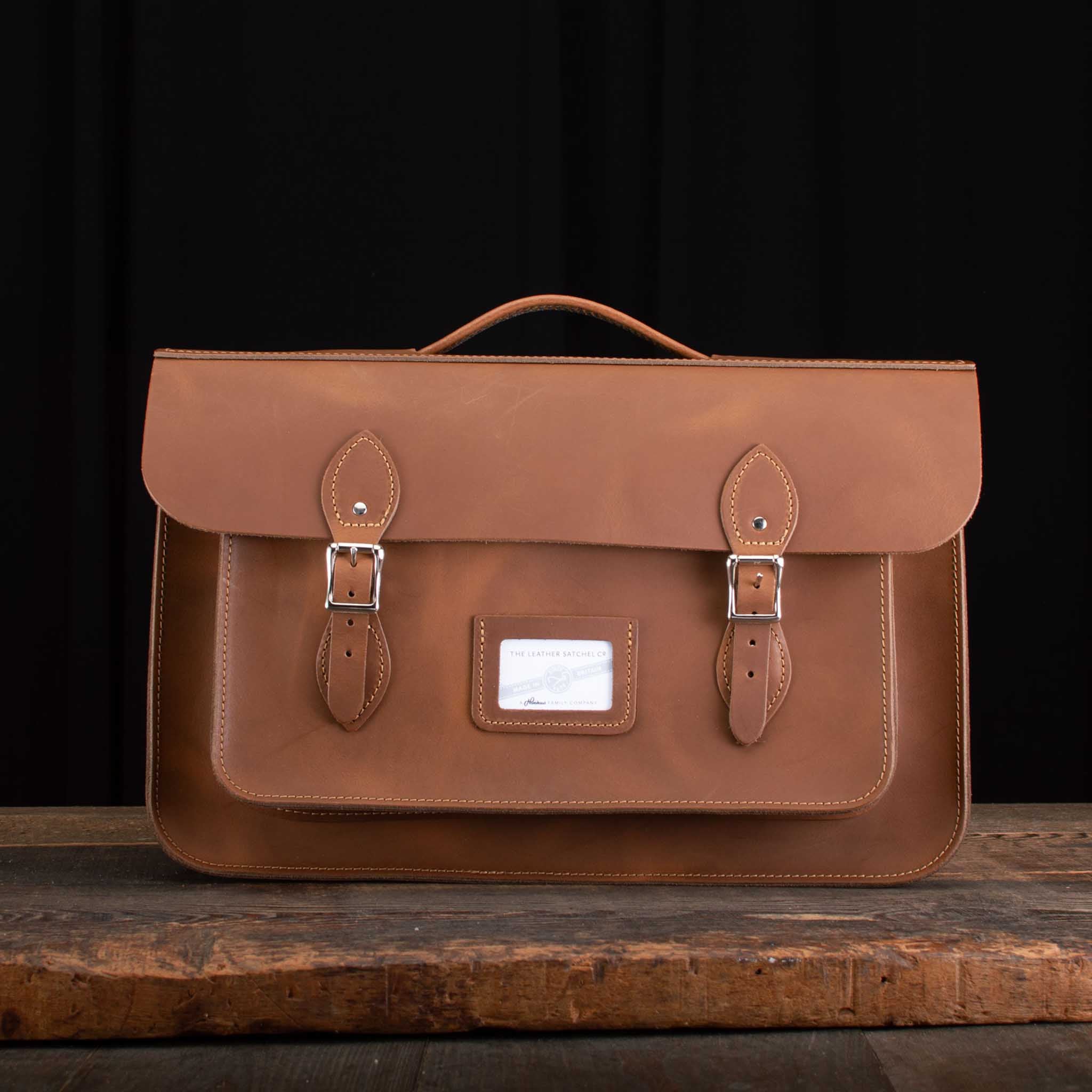 16.5-Inch Briefcase Satchel in Distressed Mocha Tree
