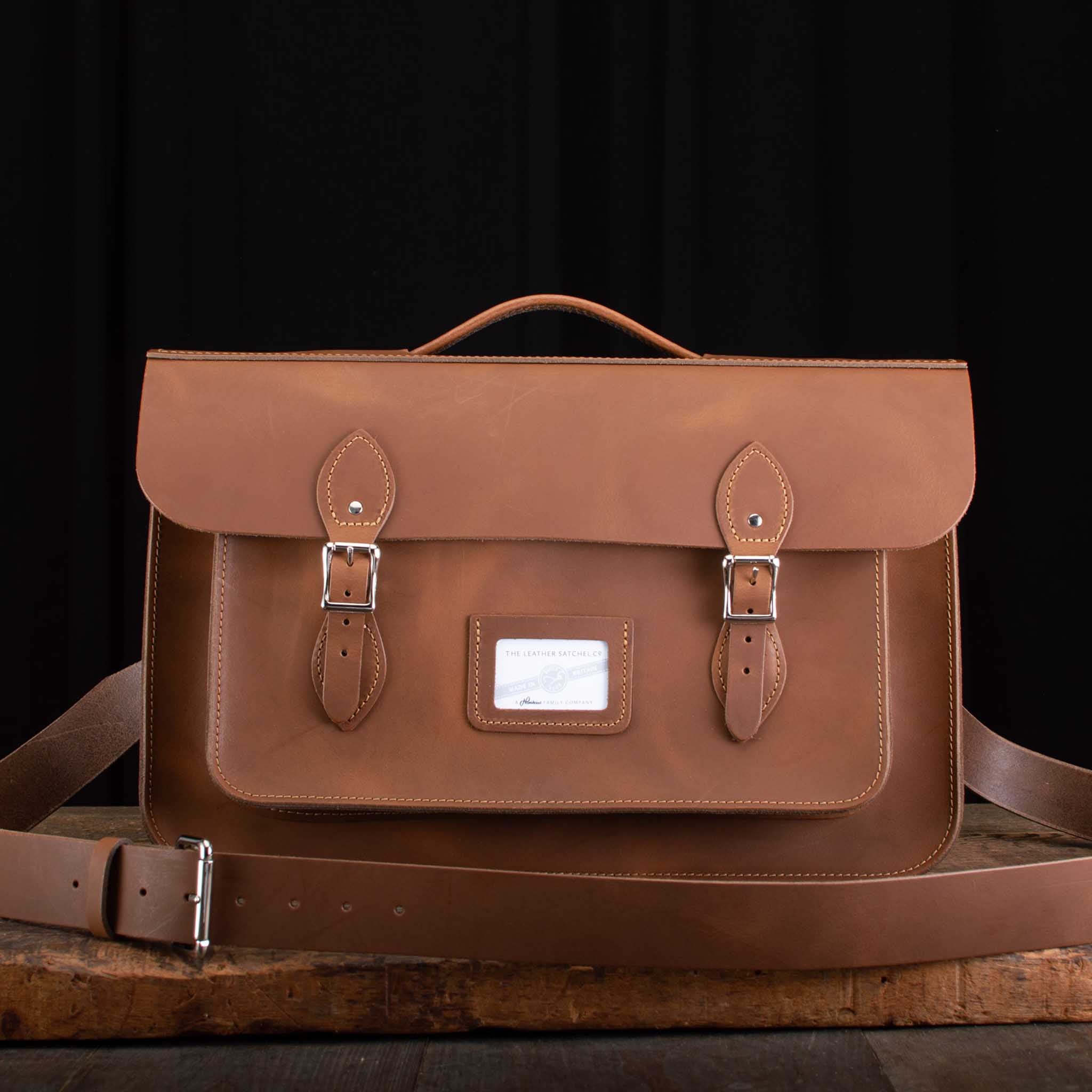 16.5-Inch Briefcase Satchel in Distressed Mocha Tree
