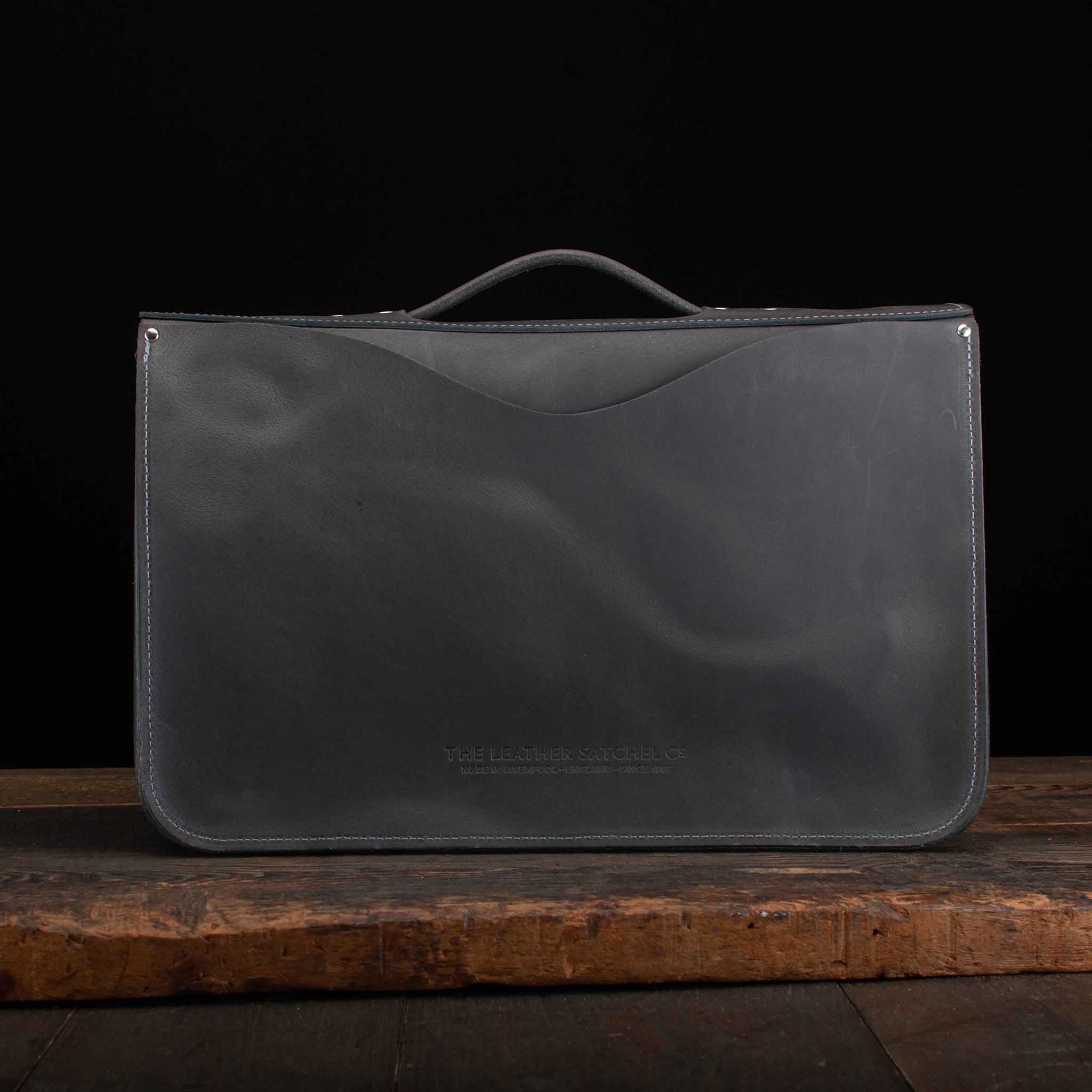 16.5-Inch Briefcase Satchel in Distressed Wrought Iron