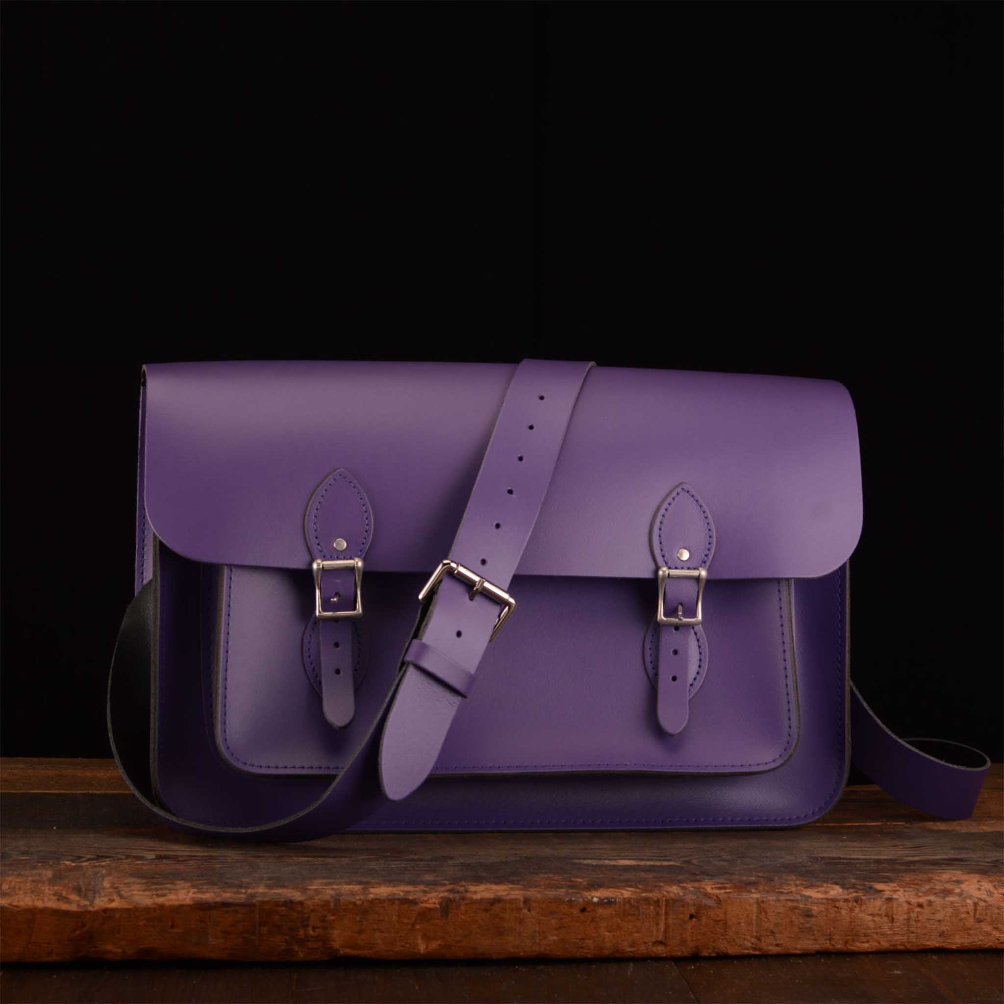 16.5-Inch Classic Satchel in Deep Purple