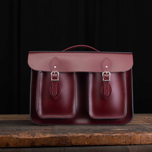 15-Inch Briefcase Satchel in Mulberry Bush with two Front Pockets