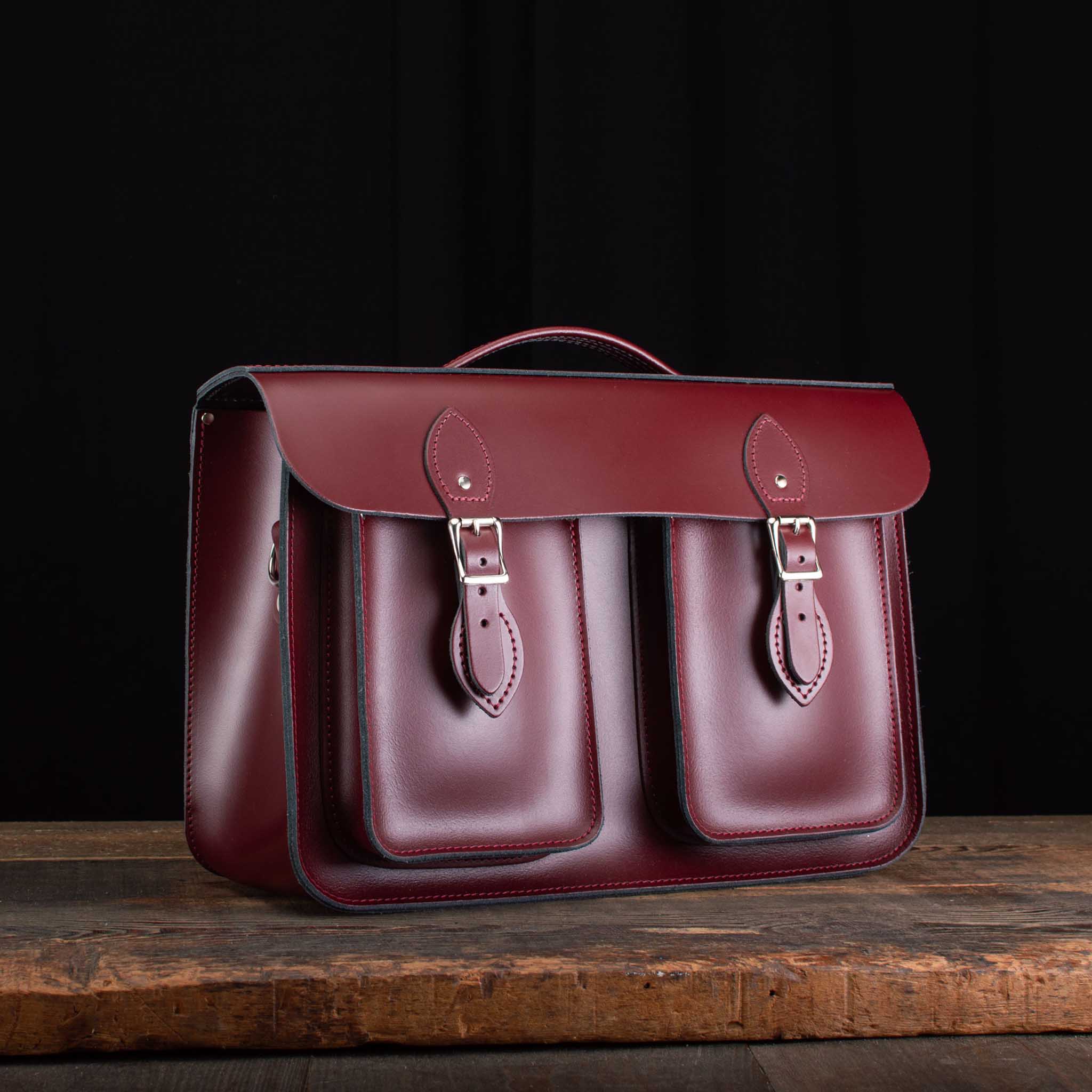 15-Inch Briefcase Satchel in Mulberry Bush with two Front Pockets