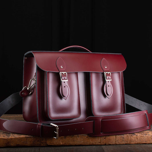 15-Inch Briefcase Satchel in Mulberry Bush with two Front Pockets