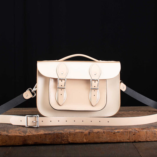11-Inch Briefcase Satchel in Cloud Cream and Patent Naked Taupe