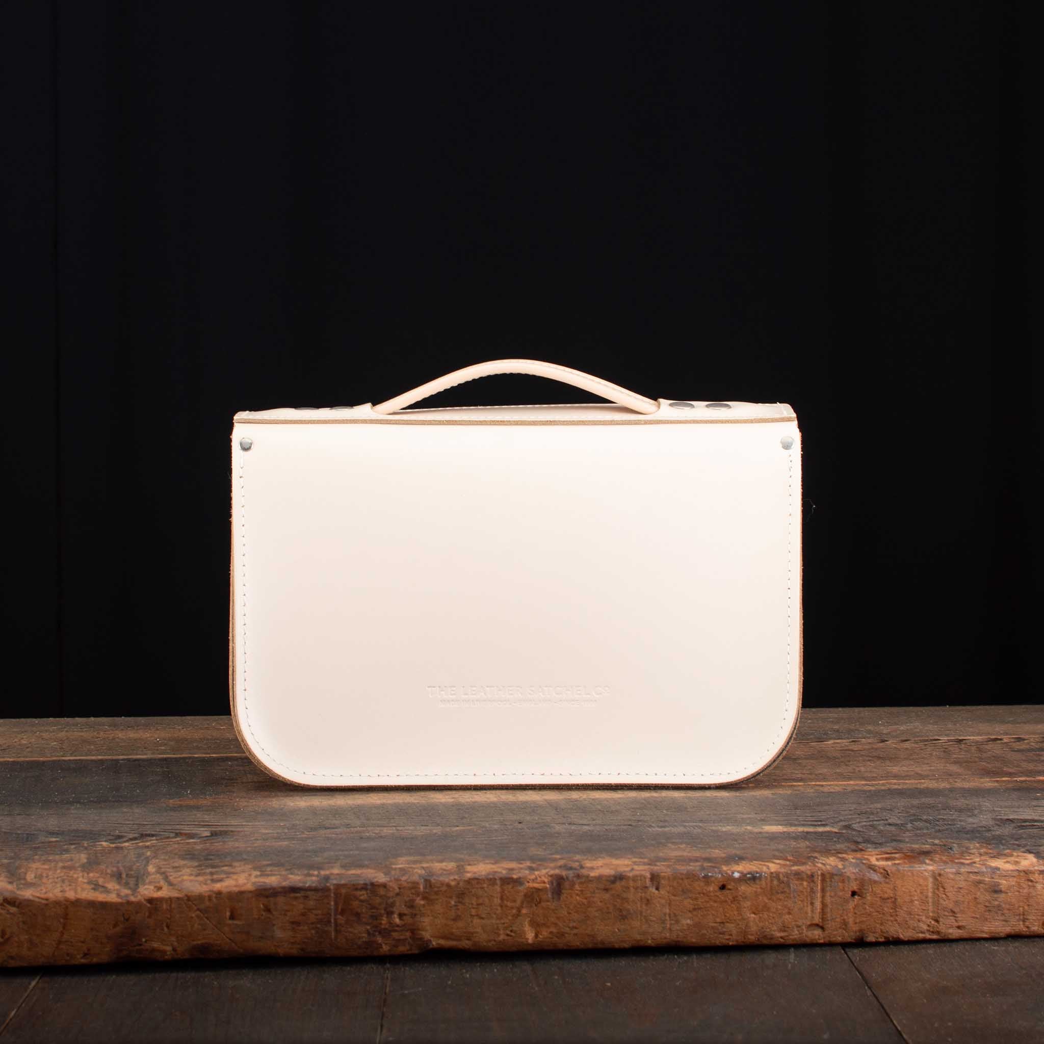 11-Inch Briefcase Satchel in Cloud Cream and Patent Naked Taupe