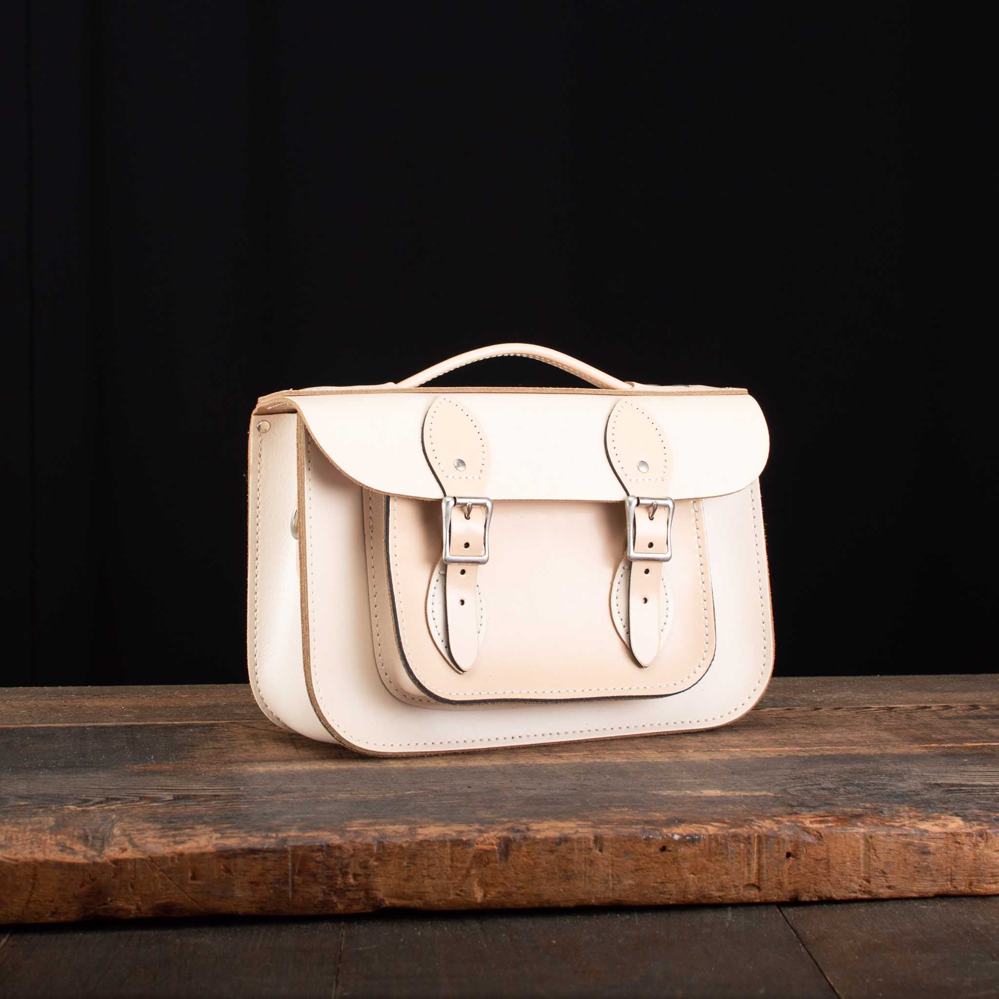11-Inch Briefcase Satchel in Cloud Cream and Patent Naked Taupe