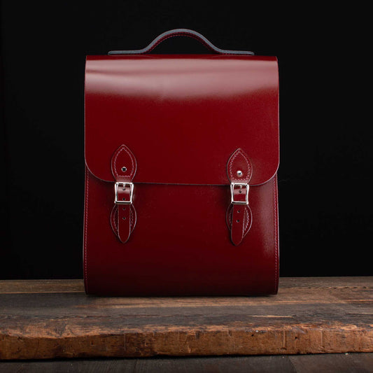 Medium Windsor Backpack in Patent Oxblood