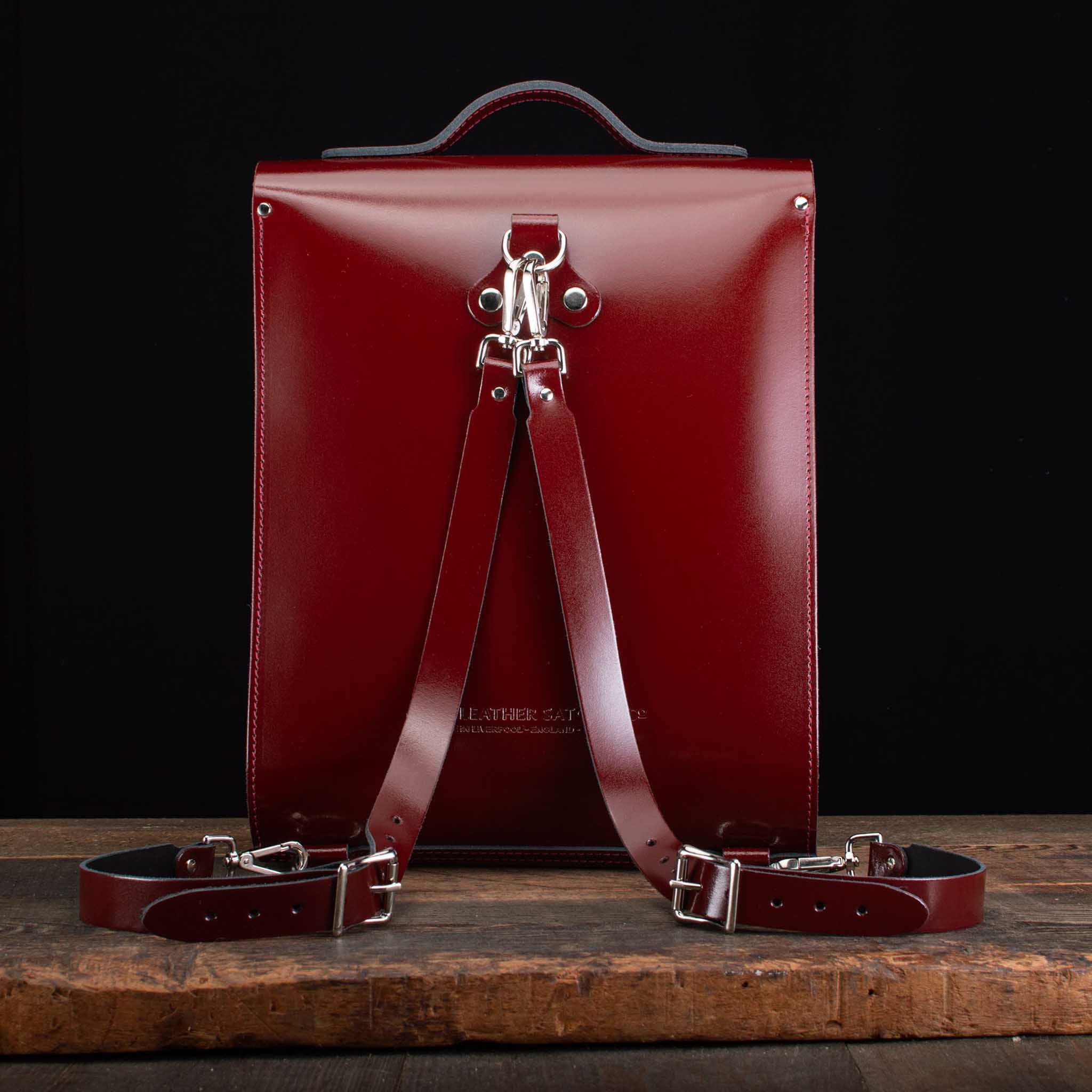 Medium Windsor Backpack in Patent Oxblood