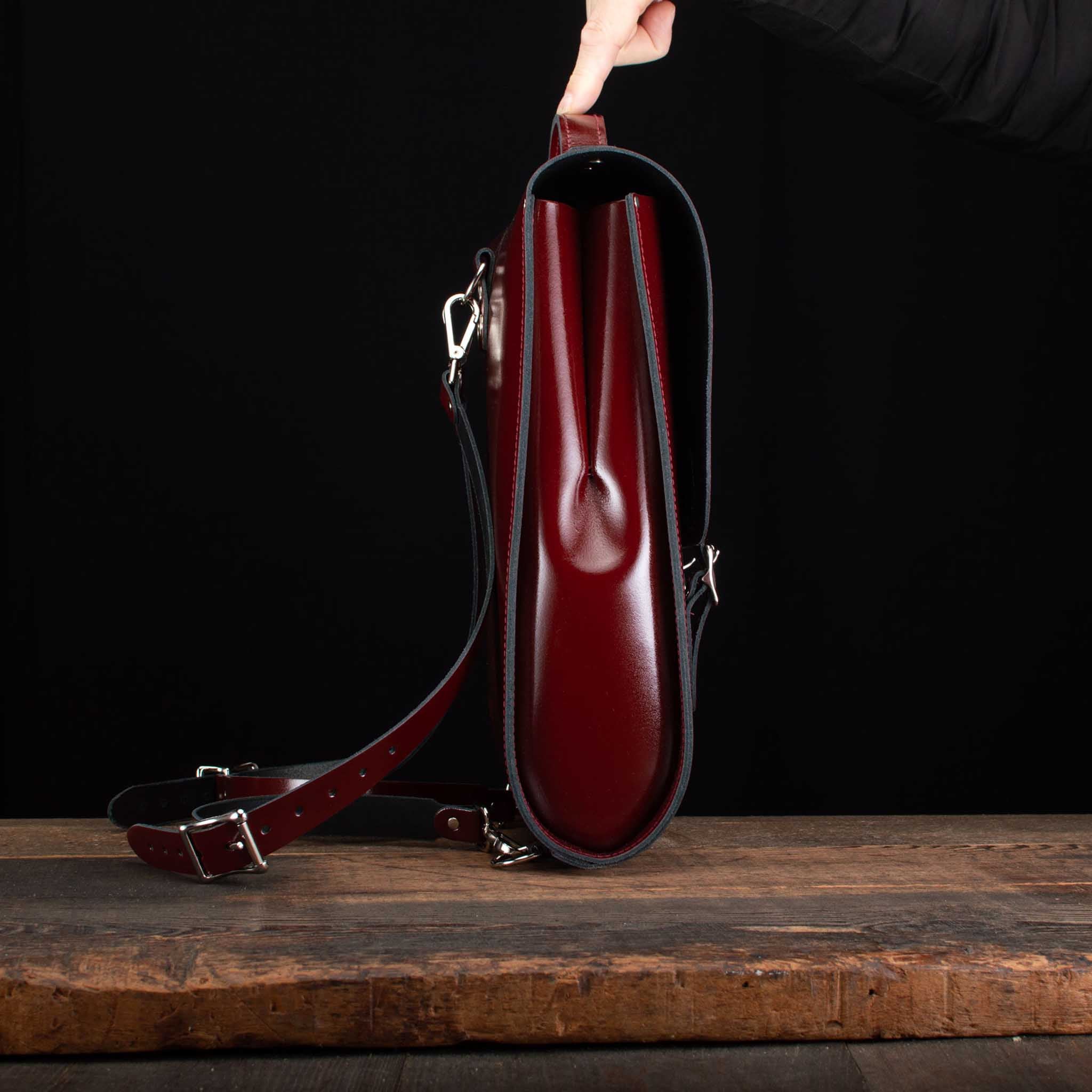 Medium Windsor Backpack in Patent Oxblood