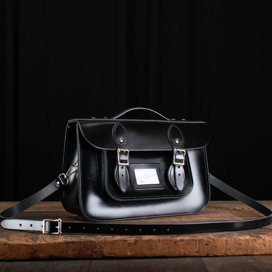 12.5-Inch Briefcase Satchel in Patent Pitch Black