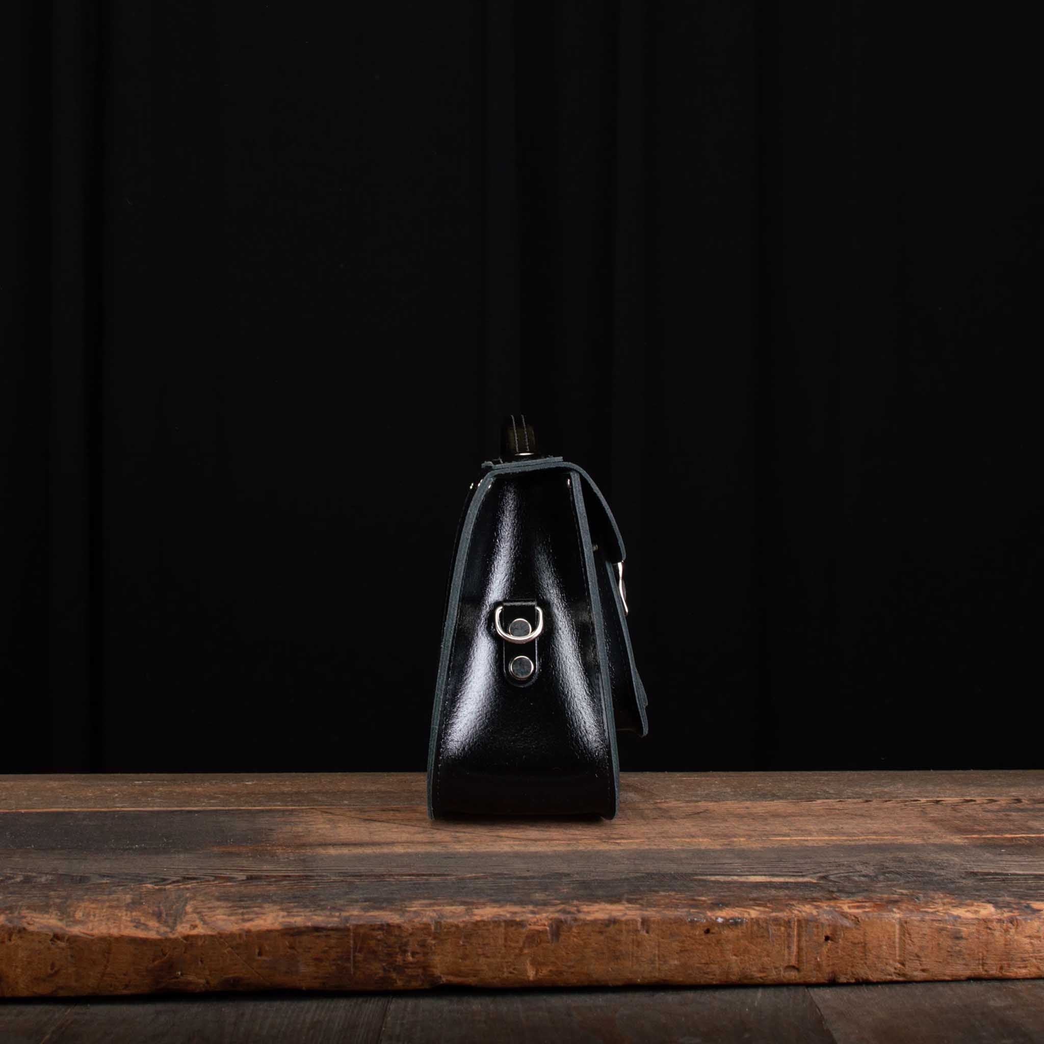 12.5-Inch Briefcase Satchel in Patent Pitch Black