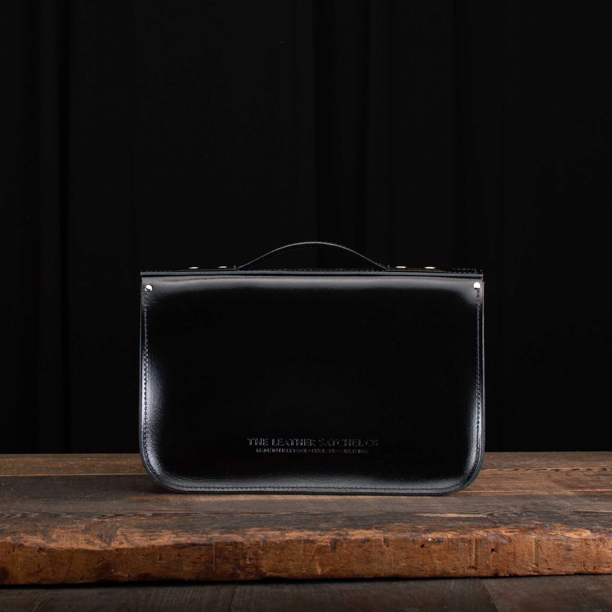 12.5-Inch Briefcase Satchel in Patent Pitch Black