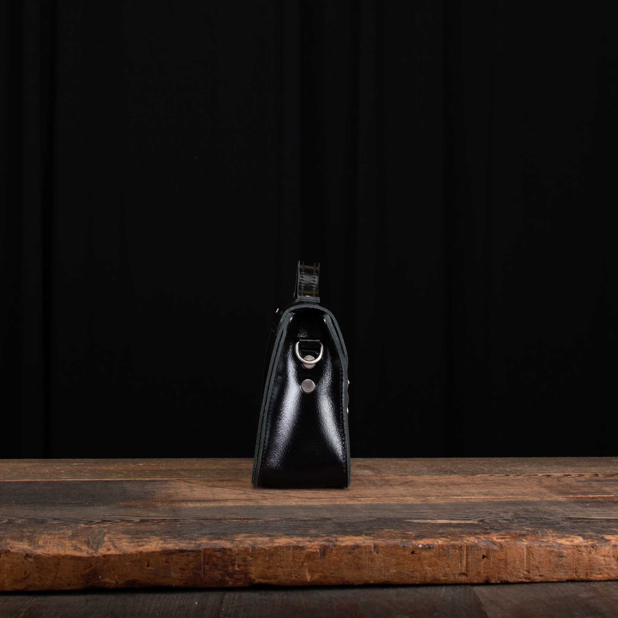 8.5-Inch Festival Satchel in Patent Pitch Black