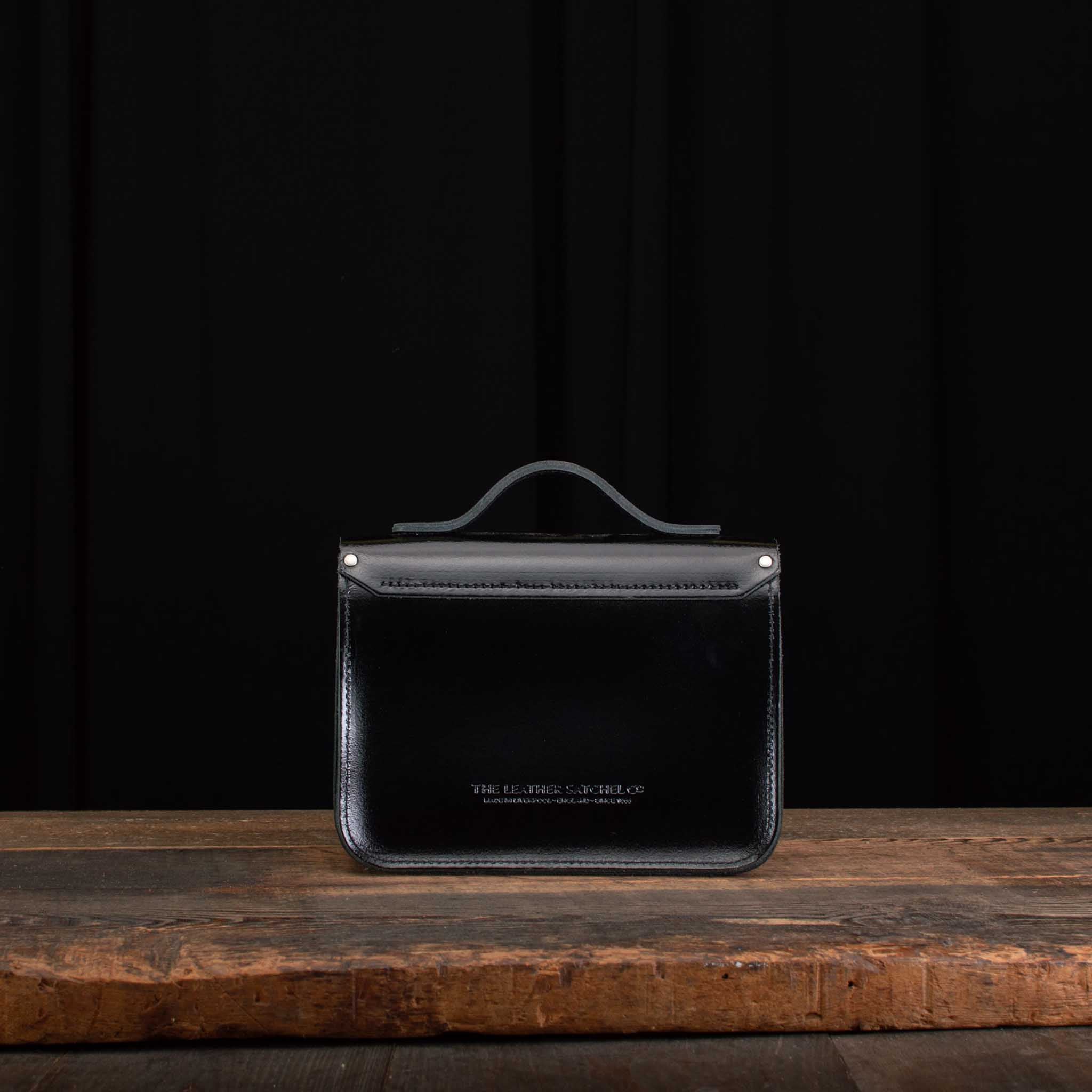 8.5-Inch Festival Satchel in Patent Pitch Black
