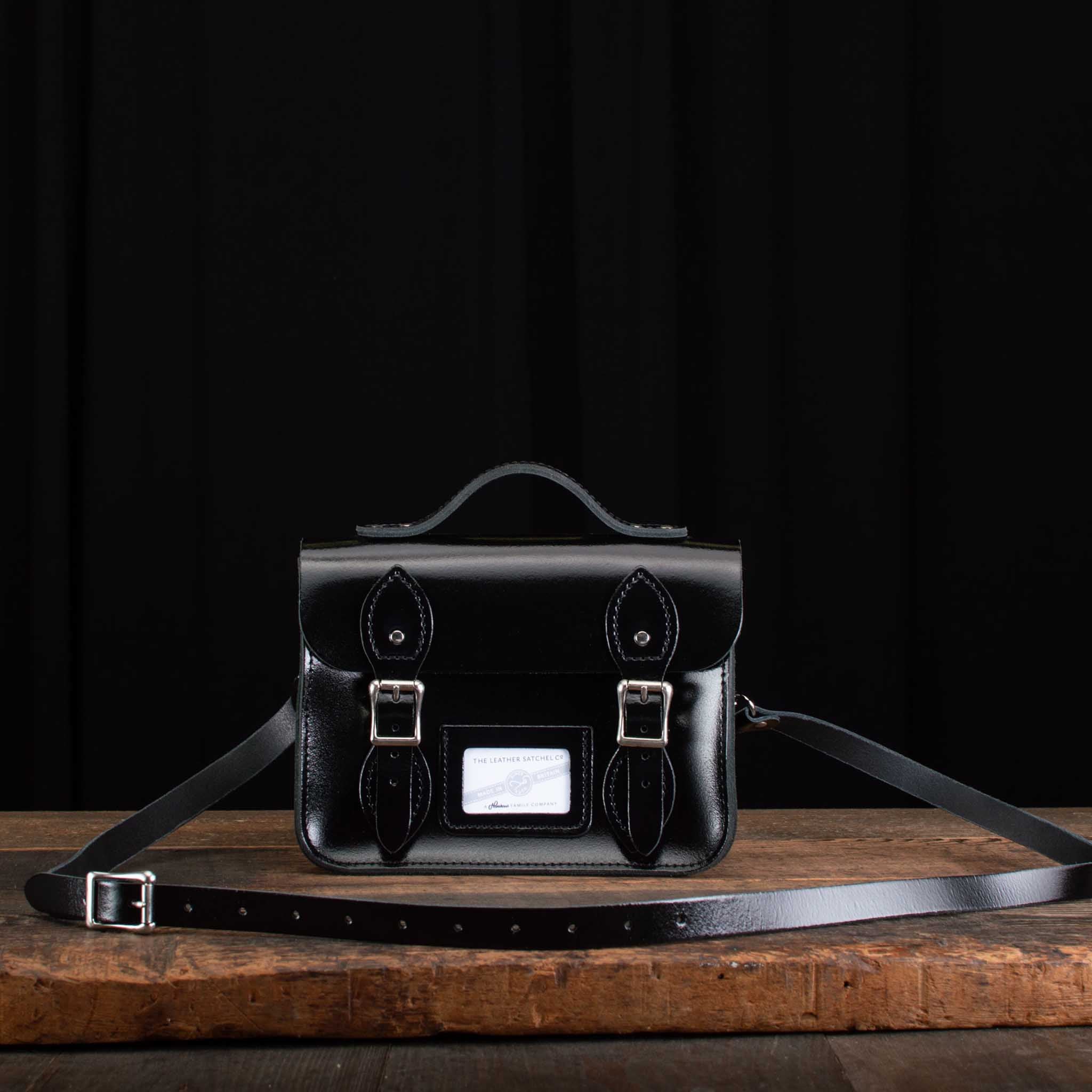8.5-Inch Festival Satchel in Patent Pitch Black