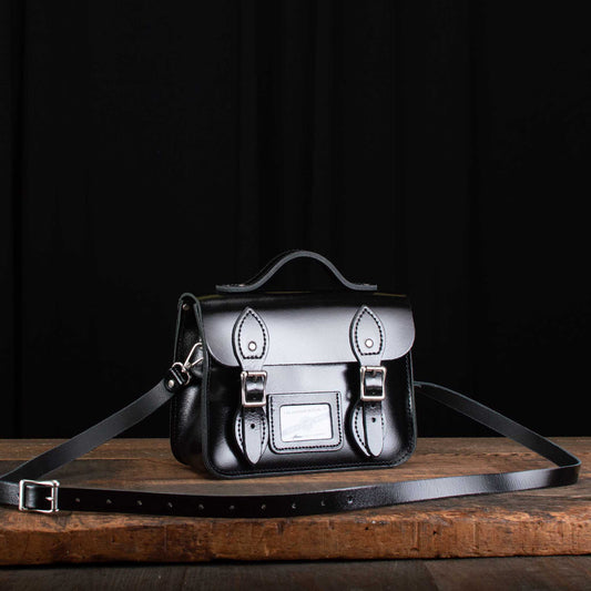 8.5-Inch Festival Satchel in Patent Pitch Black