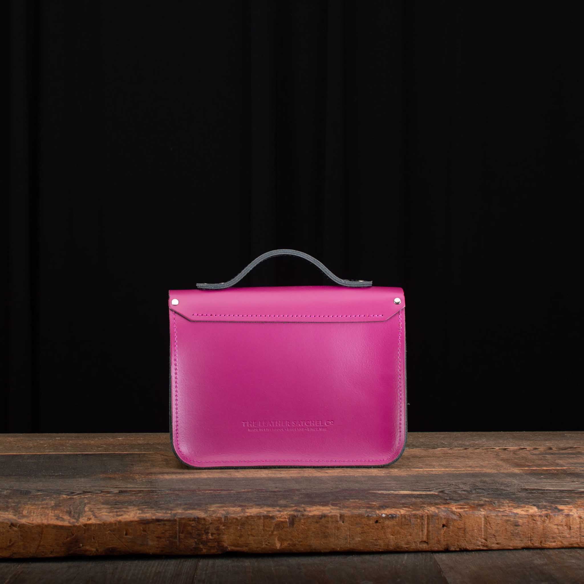 8.5-Inch Festival Satchel in Patent Pitch Black an Boysenberry